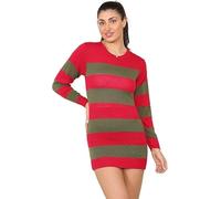 BESTITALIANUK Ladies Dream Killer Costume - Red & Green Striped Top, Unisex Long Sleeve Casual Winter Sweatshirt Sweater - Adults Halloween TV Film Fancy Dress Costume