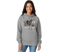 BESTITALIANUK Women Ladies Oversized Pullover Sweatshirt Peace Love Coffee Hoodie Top Y2k Funny Cool Loose Hooded Tops UK 8-22