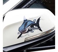 Bestja 2X Waterproof DIY Decoration Sun Protection Car Shark Bear Sticker, Stereoscopic Self-adhesive Reflective Auto Monster Stickers for Motorcycle Bike Truck Scooter or Helmet (2x big left Shark)
