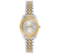 BESTKANG Elegant Women's Analog Quartz Watch - Waterproof Luxury Ladies Wristwatch with Date Display, Dainty Gold and Silver Stainless Steel Watches for Women, Two Tone Silver, fashion