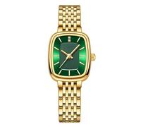 BESTKANG Luxury Women's Watch with Crystal Accents Dial Stainless Steel Band, 30M Waterproof Elegant Designer Watch for Women (GoddessMatch Series), Gold green, Fashion