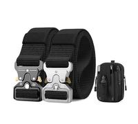 BESTKEE Men Tactical Belt 1.5 Inch Heavy Duty Belt, Nylon Military Belt with Quick-Release Metal Buckle, Gift with Tactical Molle Pouch
