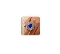 Bestleey Boho Rhinstone Ring for Women,Vintage Multicolor Circle Crystal Stackable Rings Statement Adjustable CZ Knuckle Ring Fashion Jewelry, Alloy Steel, No Gemstone