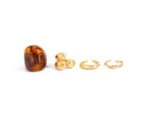 Bestleey Chunky Adjustable Open Ring for Women Vintage Resin Geometric Ring Boho Statement Ring Set CZ Fashion Classic Jewelry Accessories, Metal, No Gemstone