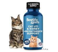 BestLife4Pets Cat Uti Urinary Tract Infection & Kidney Support Treatment - All Natural Feline Medicine - Improves Renal Health And Bladder Control (450 Pills)