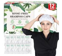 BestLink Shampoo Cap No Rinse, 12 Pack Waterless Shampoo Caps for Bedridden Patients and Elderly, Rinse Free Hair Washing Shower Caps for Post Surgery, Hospital, Camping