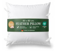 Bestlivings Duck Feather Pillow 80x80cm, 1000g fill weight | Pillow with fine cotton cover, Downpass certified (quality & animal welfare), OEKO-TEX Class 1, Made in Germany