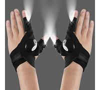 Bestlsy 2 LED Flashlight Gloves Outdoor,Work Gloves with Light for Darkness Places, Fishing, Camping and Hiking & Tools Gifts for Handymen Men Women Boyfriend DIY Birthday