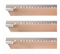 BestLuz Battery Powered LED Strip Lights, Wireless LED Strip Lights 40 inch x 3 Pack for Kitchen Under Cabinet Lighting, Shelves, Under Counter, Closet, Cordless Click Light, Neutral White 4000K