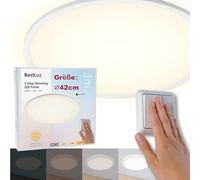 BestLuz LED Ceiling Light Diameter 42 cm Round 24 W 2800 lm Three Level Dimming Neutral White 4000 K with Backlight Effect for Bathrooms, Bedrooms, Living Rooms, Kitchens, Ultra Slim