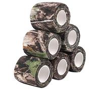Bestlymood 6 Roll Camouflage Tape Cling Scope Wrap Camo Stretch Bandage Self-Adhesive Tape for Camping Hunting Bike Telescope