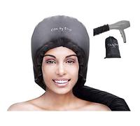 Bestlymood Hood Hair Dryer Attachment- Soft, Adjustable Extra Large Hooded Bonnet for Hand Held Hair Dryer with Stretchable Grip and Extended Hose Length (Black)