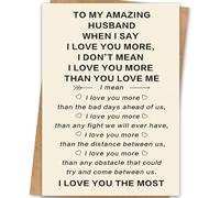 Bestmelo “I Love You More”Valentines Day Card for Husband, Valentine's day Gifts for Husband