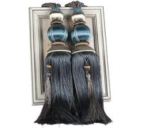 Bestmemories Curtain Tie Backs Paired Lantern Single Hanging Ball Tassels Curtains Buckle Sling Binding Lantern Tiebacks Handcrafted Braided Buckle Drapery Curtain Holdbacks (Dark Blue)