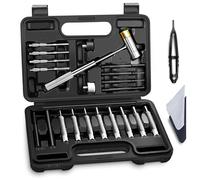 BESTNULE 24 Pcs Roll Pin Punch Set, Gunsmithing Punch Tools, Made of Solid Material Including Steel Punch with Hammer, Ideal for M1911 and Other Pistols with Organizer Storage Container