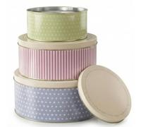 Besto Cake Tins for Storing Cakes (Set Of 3) | Round Stackable Metal Nesting Cake Storage Tins | A Gift Option for Kitchen & Sweet Lovers | 25.5cm, 22cm & 17cm