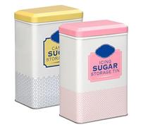 Besto Caster & Icing Sugar Storage Container | 16.3x10.5x7 cm Metal Storage Tin to Hold A Full Bag of Icing Sugar | Tight-Fit Lid Keeps Sweet Fresh & Clump-Free