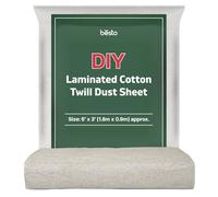Besto Dust Sheets for Decorating Waterproof 12ft x 9ft Twill Laminated Polythene Backed Reusable Paint Sheets for Furniture, Painting, Floor, Staircase and DIY Projects (Pack of 1 (6x3 ft))