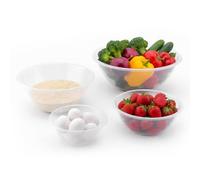Besto Plastic Mixing Bowl Set of 4 (1L, 2.3L, 4L, 7L) | Clear Plastic Mixing Bowls for Baking & Mixing Ingredients (Veggies, Fruits, Dough, Eggs, Sauces) | Freezer & Dishwasher Safe | Made in UK