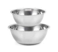 Besto Stainless Steel Mixing Bowls for Baking | Mixing Bowl for Marinating, Kneading, Whipping, Beating, Food Prep, Serving & More | Freezer & Dishwasher Safe (24cm x 9cm) + (29cm x 11cm)