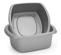 besto Washing Up Bowl for Sink | Set of 2 (7 & 9 Liter) Rectangle Kitchen Sink Bowls | Grey Wash Up Basin Bowl for Kitchen Sinks