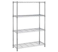 BestOffice 4 Tier Shelving Unit NSF Wire Shelf Metal Large Storage Shelves Heavy Duty Height Adjustable Commercial Grade Steel Utility Layer Shelf Rack Organizer 450kg Capacity