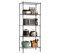 BestOffice 5 Tier Wire Shelving Unit Metal Shelf Organizer Heavy Duty Wire Rack Storage Unit Rack Utility for Bathroom Office Kitchen