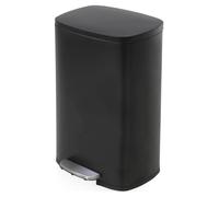BestOffice 50 L Garbage Can Kitchen Trash Can with Lid for Office Bedroom Bathroom Step Trash Bin Fingerprint-Proof Brushed Stainless Steel，Red