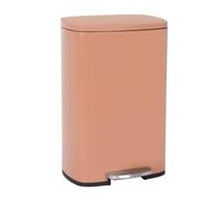 BestOffice 50 L Garbage Can Kitchen Trash Can with Lid for Office Bedroom Bathroom Step Trash Bin Fingerprint-Proof Brushed Stainless Steel，Pink