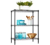 BestOffice 58Lx33.5Wx76.7H Adjustable Metal Storage Shelves 3Tier Commercial Wire Shelving Unit Organizer Wire Rack 450Lbs Capacity Small Places Kitchen Garage