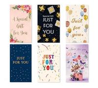 BESTOFJOYS Greeting Card Money Wallets 6pk With Envelopes Pack of 6 Assorted Designs Gifting Money Holders Gift Card Voucher Card Luxury Design For Birthday Anniversary Wedding Cash Gifts Eco Friendly