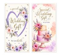 BestofJoys Wedding Money Wallets 2PK With Envelopes Pack of 2 Assorted Designs Wedding Gifting Money Holders Gift Card Voucher Card Luxury Design For Cash Gifts Eco Friendly