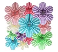 BestoFun 12 PCS Paper Flowers Fans Pastel Party Decorations Paper Flowers Decorations for Wall Girl Groovy Birthday Baby Shower Wedding Bachelorette Room Hanging Décor