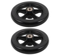 BESTOMZ 1 Pair Replacement Wheels for Walker and Rollator with 6 Inch PVC Tires and Metal Bearings, Featuring Silent Technology and Shockproof Design for Smooth Outdoor and Public Space