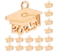 BESTOMZ 100pcs 2025 Graduation Cap Pendant Charms, Alloy Jewellery Making Accessories for Graduation Week, Keychains and Bracelets, Fade-resistant, Versatile Use