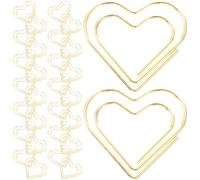 BESTOMZ 100pcs Heart-Shaped Paper Clips Metal Paper Clamp Cute and Creative Design Easy to Clamp Suitable for Study and Home Use