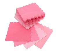 BESTOMZ 100pcs Pink Gradient Disposable Paper Napkins with Scalloped Edges, Luxury Single-use Serviettes for Parties and Birthdays, Soft and Elegant Cocktail Napkins