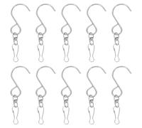 BESTOMZ 10pcs 85mm Silver Metal Swivel Wind Spinner Hooks S-Hook Clips for Hanging Plant Hangers, Bird Feeders, Wind Chimes, Flower Baskets, and Outdoor Decorations