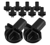 BESTOMZ 10pcs Black Plastic Storage Cube Connectors with Long Legs and Replacement Wheels for Cat Cage Casters, Wire Grid Organizer Clips Suitable for Pet Playpen and Wardrobe Storage