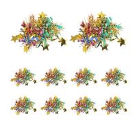 BESTOMZ 10pcs Cheering Squad Hand Flower Pom Pom Bracelet for Dance Team | PE Material, Sparkling Colorful Finish, Lightweight Build, for Sports Meetings and Festival Wrist Pom Parties