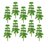 BESTOMZ 10pcs Green Plastic Model Trees for Train Scenery Architecture, Miniature Diorama Trees with Precision Detailing for DIY Model Train Landscapes and Craft Projects