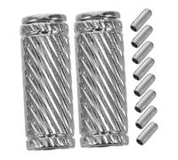 BESTOMZ 10pcs Metal Cylindrical Shoelace End Caps Silver