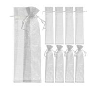BESTOMZ 10pcs Organza Drawstring Bags for Jewelry and Folding Fans, Lightweight Silver Storage Pouches with Wear Resistance, for Wedding and Going with A Hand Fan