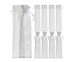 BESTOMZ 10pcs Organza Drawstring Bags for Jewelry and Folding Fans, Lightweight Silver Storage Pouches with Wear Resistance, for Wedding and Going with A Hand Fan