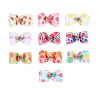 BESTOMZ 10pcs Puppy Hair Bowknot Pet Grooming Hair Bow with Polyester Material and Rubber Band, Mixed Color, Prevents Sliding, Convenient for Wearing, for Pet Shop and Home Assorted style