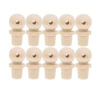 BESTOMZ 10pcs Small Wooden Drawer Knobs with Tight Seal and Detachable Design, Beige Wood Bottle Stoppers for Crafting and Home Use, Miniature Cork Caps for Bottles