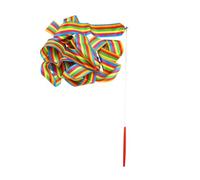BESTOMZ 12pcs Gymnastics Streamer Ribbons with Comfortable Grip and Long Stick, Silk Cloth Dance Training Ribbons for Older Suitable for Christmas Program and Dancing Routines Random Color