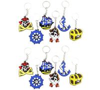 BESTOMZ 12pcs Halloween Pvc Pirate Key Chain Set Creative Key Holder Car Pendant for Interior Accessories, Car Decorations and Holiday Party Favour Random Color