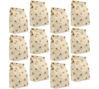 BESTOMZ 12pcs Kraft Candy Paper Bags with Bee Cartoon Pattern, Practical Multi-function Design, Paper Material, for Winter Party and Holiday Wrapping