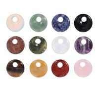 BESTOMZ 12pcs Natural Stone Bead Pendant for Jewelry Making, Large | Side Drilled Hole, Agate Crystal Texture, Keeps Facing Outward, for Necklaces and Leather Cord DIY Craft Projects
